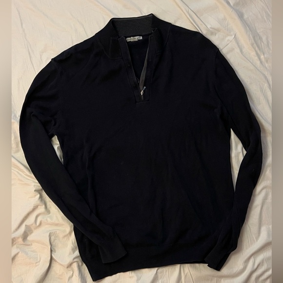 Paraphrase Blue Quarter Zip Sweater Versatile Knit Design - Picture 1 of 8